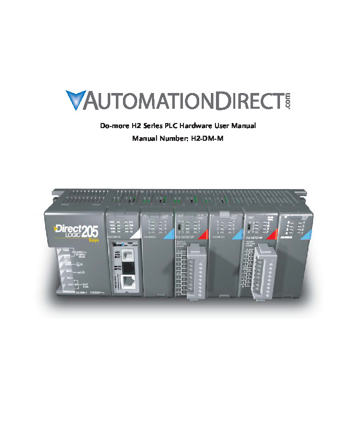 First Page Image of H2-SERIO-4 Do-more Series PLC Hardware User Manual H2-DM-M.pdf